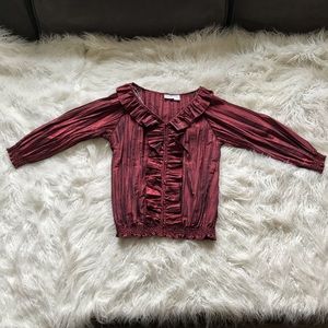 4/$25 HARVÉ BENARD‎ CRINKLE VNECK BLOUSE